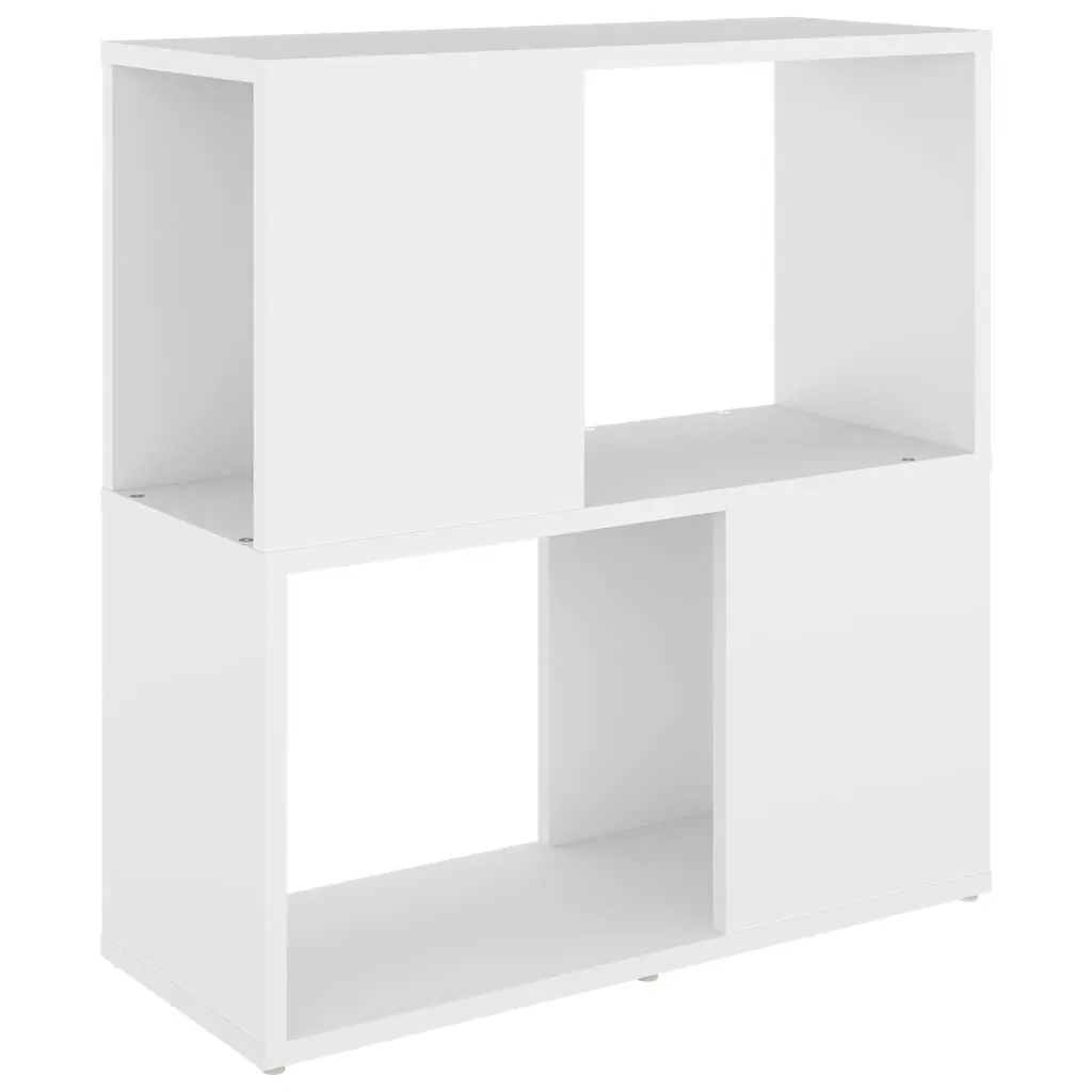 White Book Cabinet with Durable 2-Tier Shelves