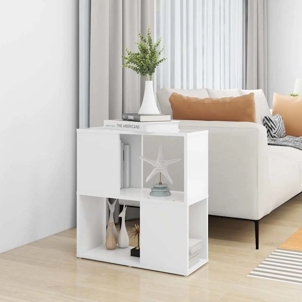 White Book Cabinet with Durable 2-Tier Shelves