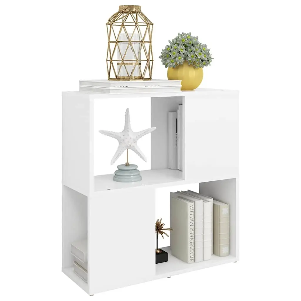 White Book Cabinet with Durable 2-Tier Shelves