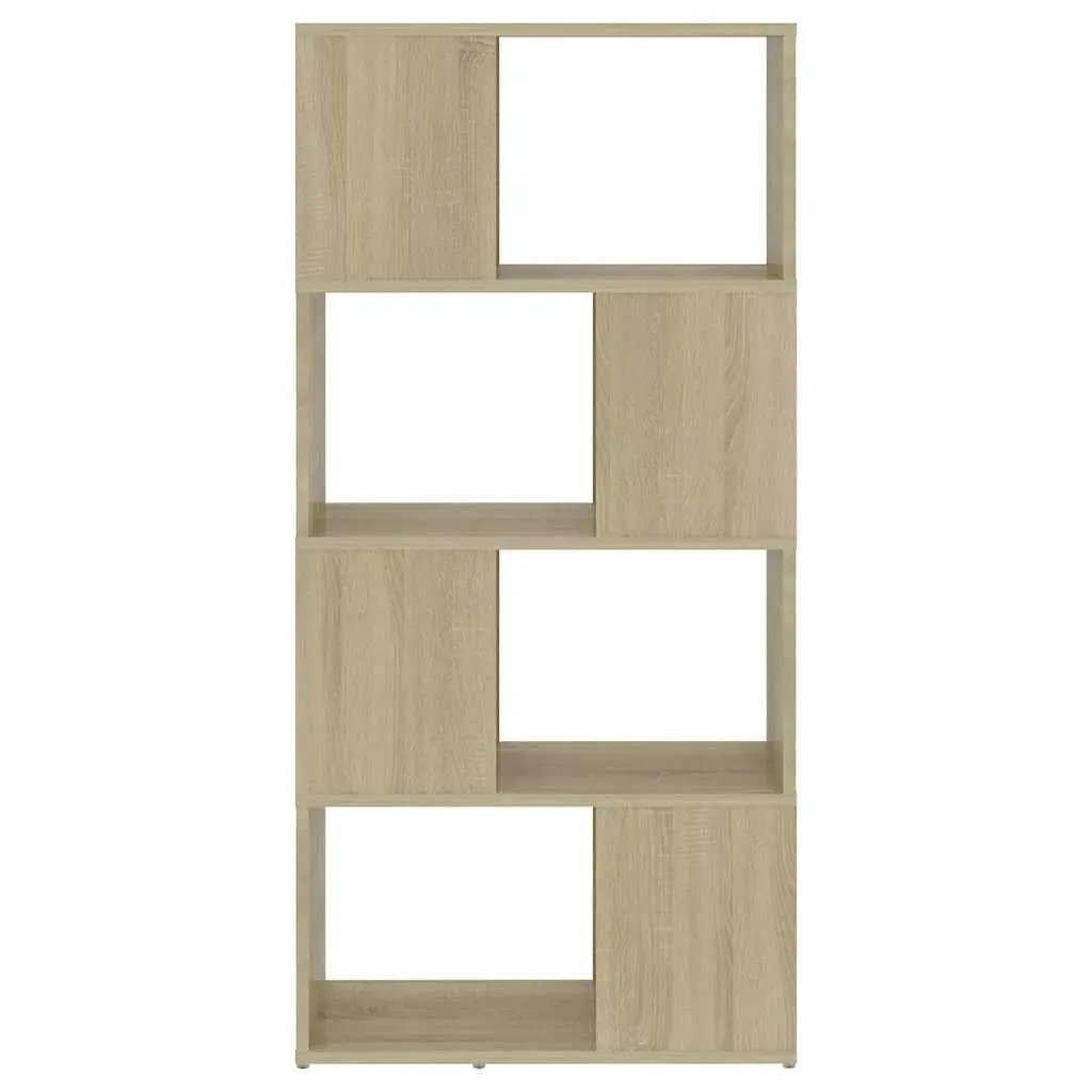 Bookcase Engineered Wood 60x24x124.5cm Sonoma Oak Room Divider Storage Shelving