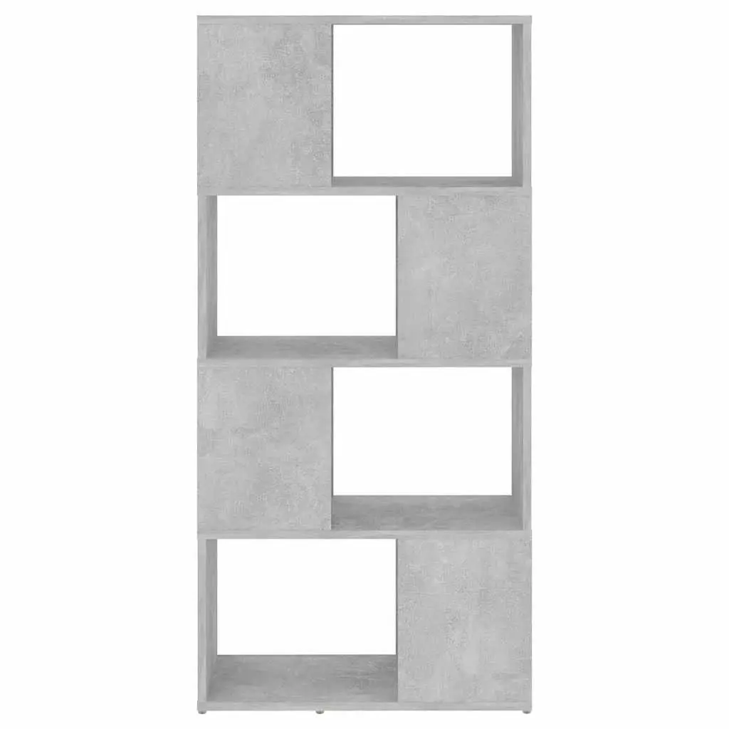 Book Cabinet Storage Organizer Grey 4 Compartment Shelving Unit