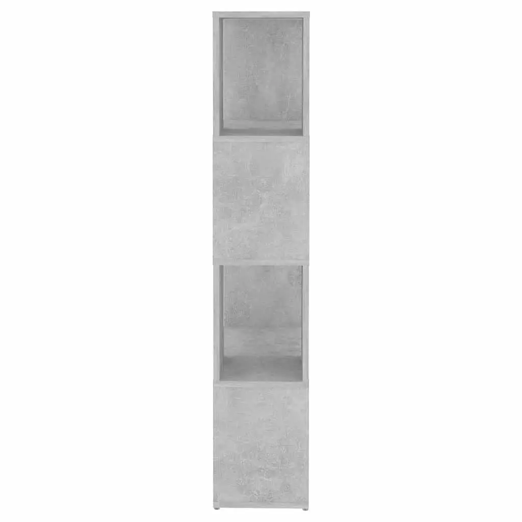 Book Cabinet Storage Organizer Grey 4 Compartment Shelving Unit