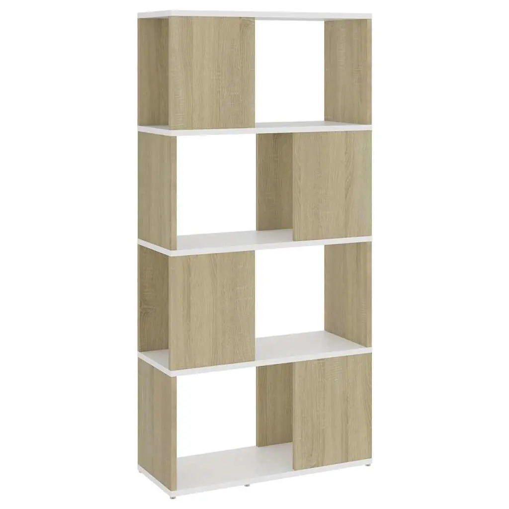 Room Divider Bookshelf with 4 Spacious Compartments