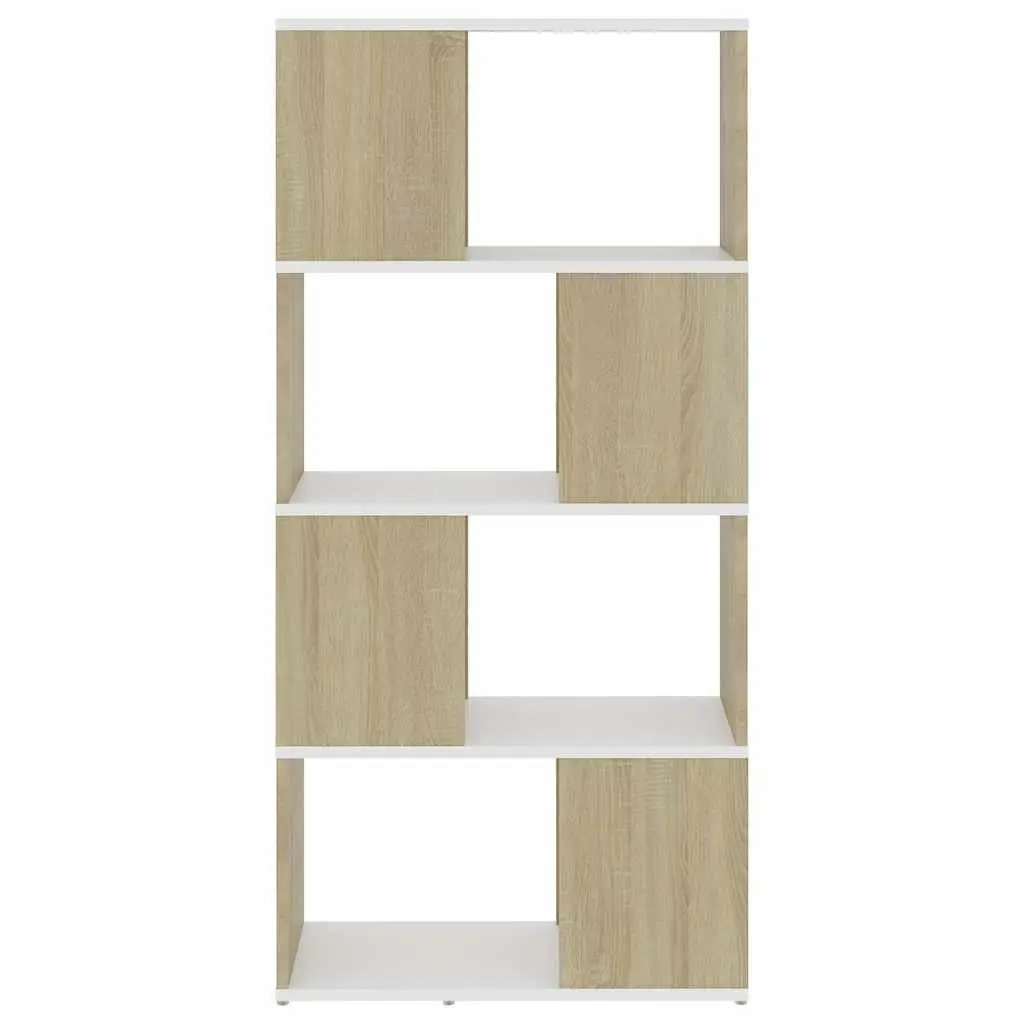 Room Divider Bookshelf with 4 Spacious Compartments