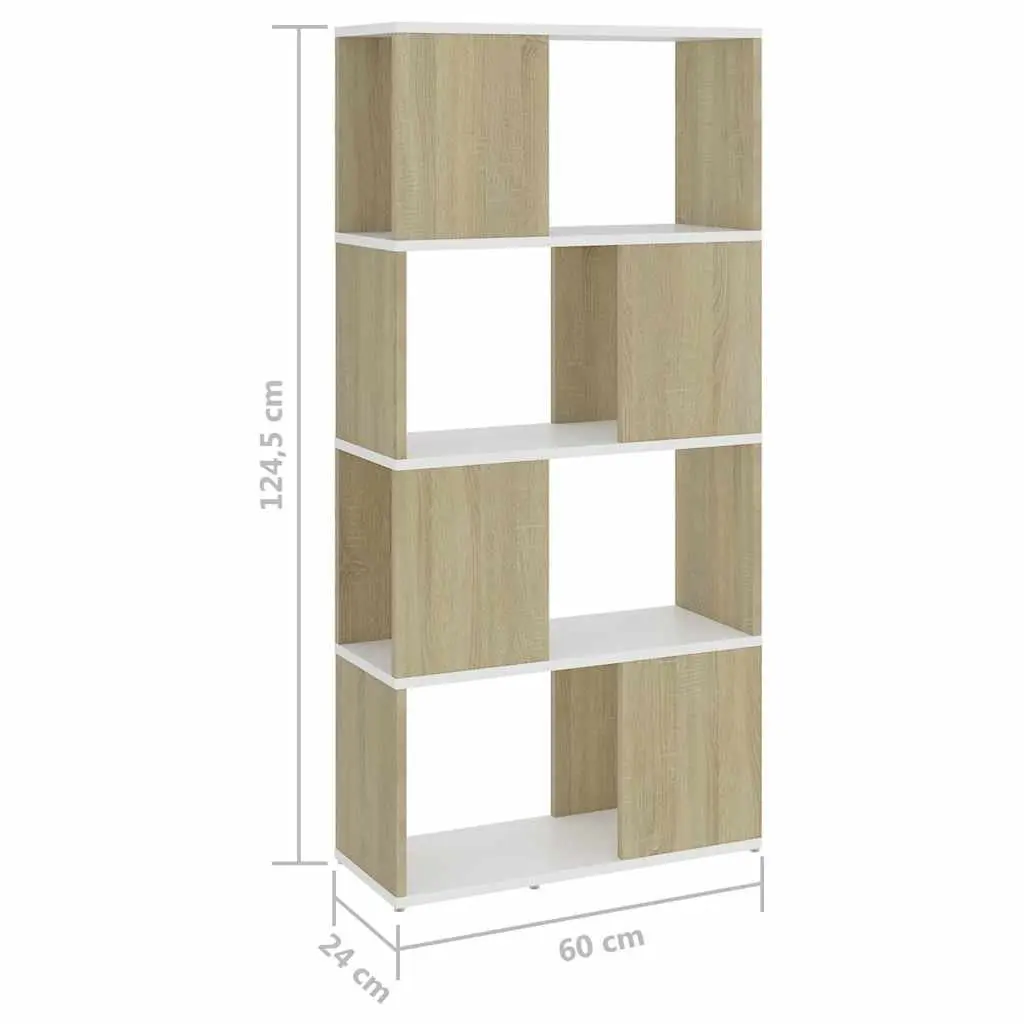 Room Divider Bookshelf with 4 Spacious Compartments