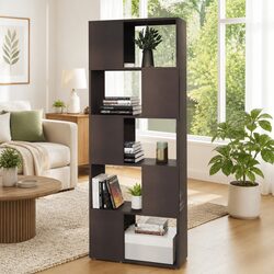 Stylish Grey Open Shelving Unit for Books and Decor