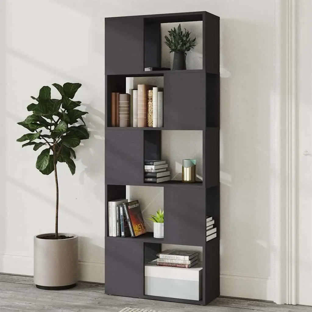 Grey Open Shelving Unit for Books and Decor