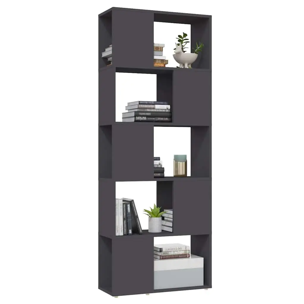 Grey Open Shelving Unit for Books and Decor