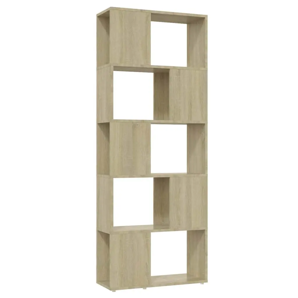 Bookcase Engineered Wood 60x24x155 cm Brown Room Divider Open Shelf Storage Unit