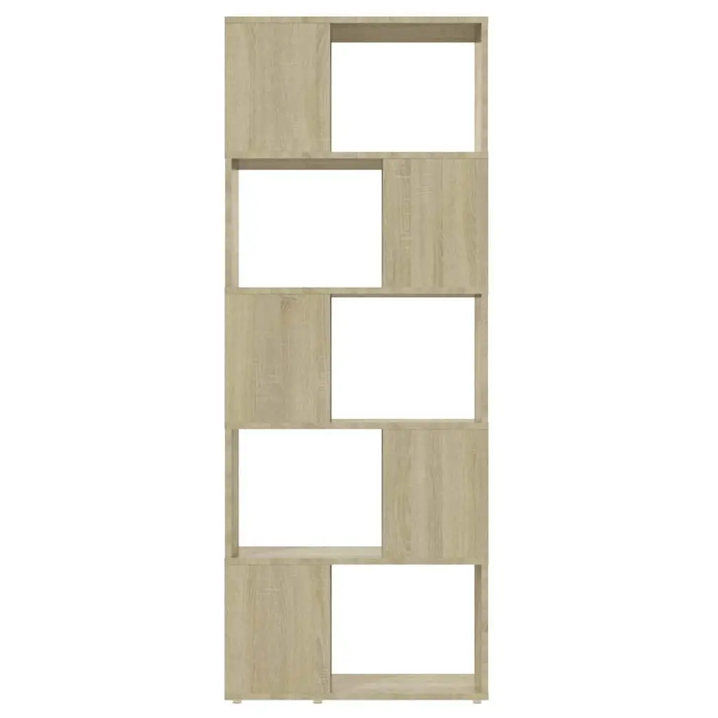 Bookcase Engineered Wood 60x24x155 cm Brown Room Divider Open Shelf Storage Unit