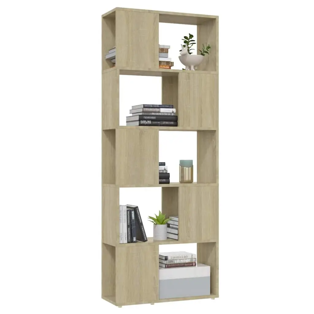 Bookcase Engineered Wood 60x24x155 cm Brown Room Divider Open Shelf Storage Unit