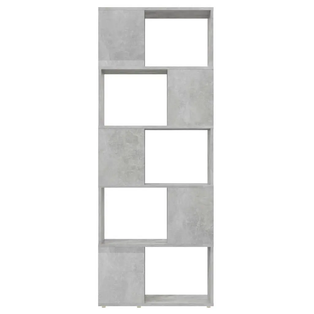 Book Cabinet Engineered Wood 60W x 24D x 155H cm Grey Shelving Unit Open Storage Organiser Bookcase