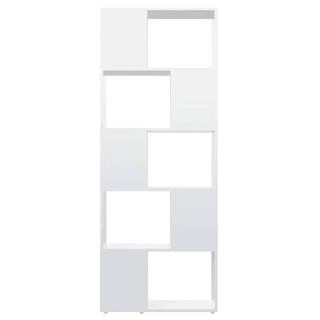 High Gloss White Book Cabinet Room Divider with Ample Storage