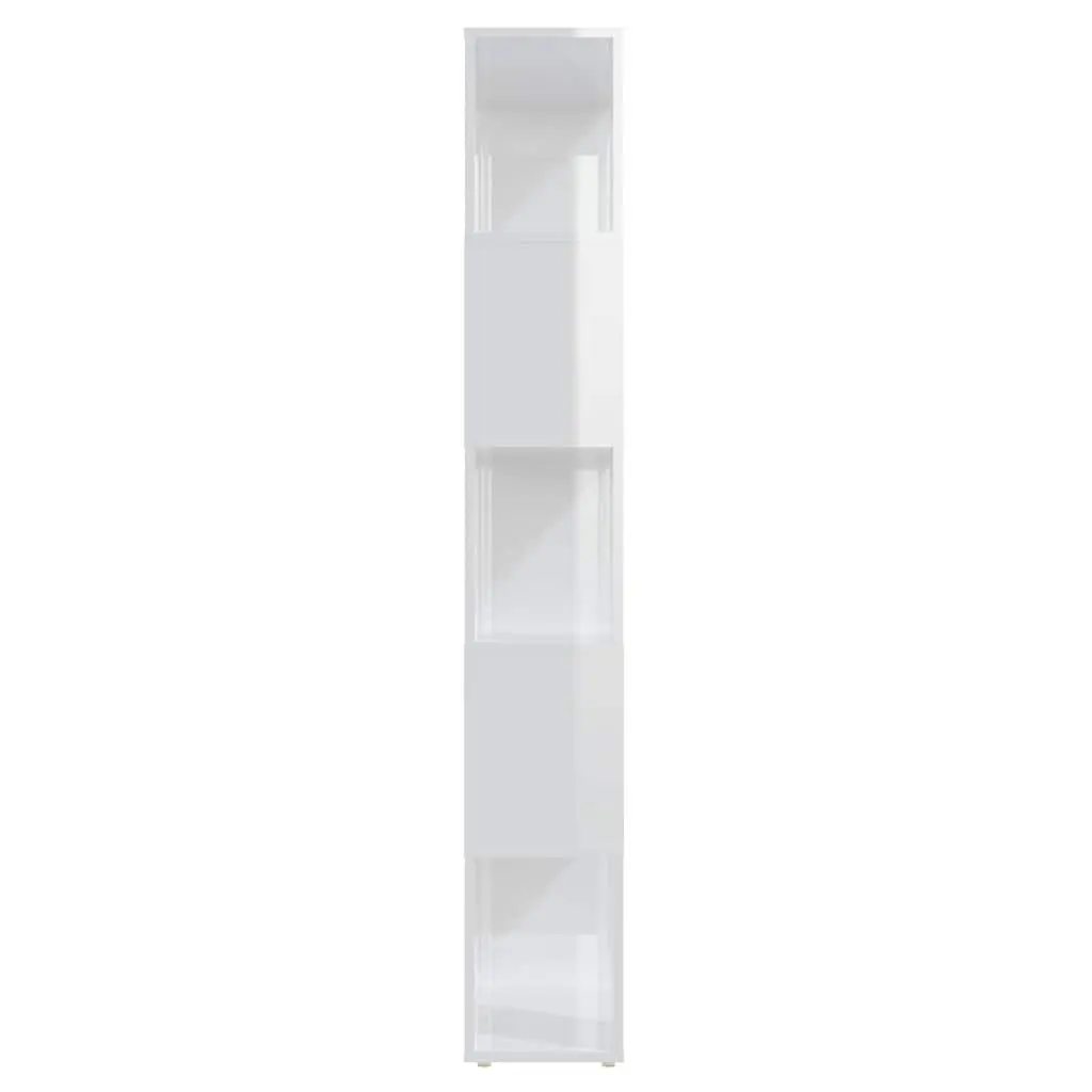 High Gloss White Book Cabinet Room Divider with Ample Storage