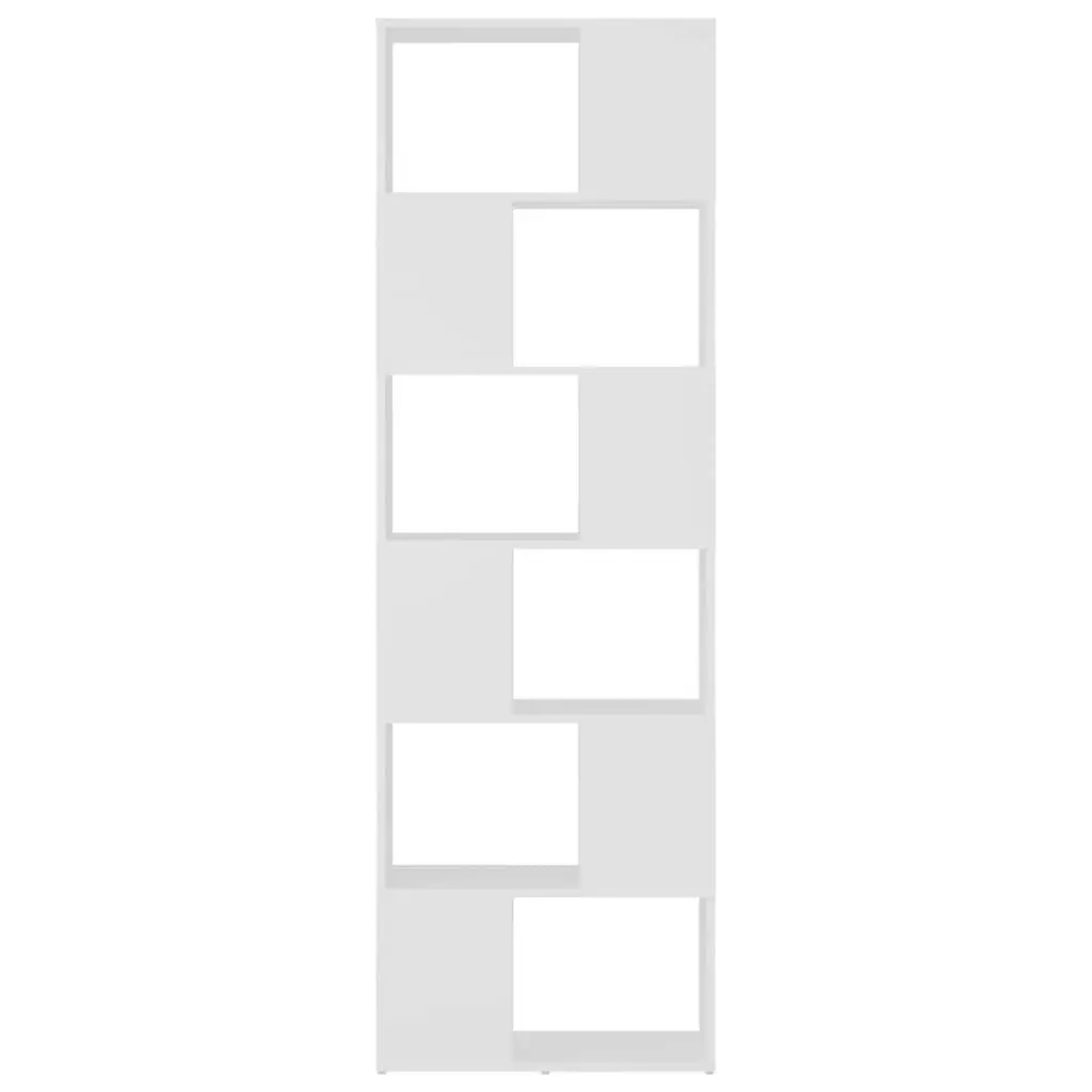 Book Cabinet Room Divider White Storage Shelf 6 Compartments Organiser Unit