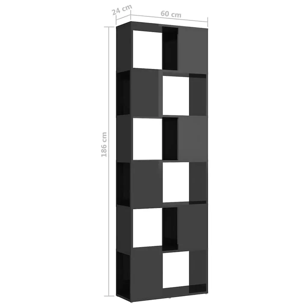 6 Compartment Grey Book Cabinet Room Divider