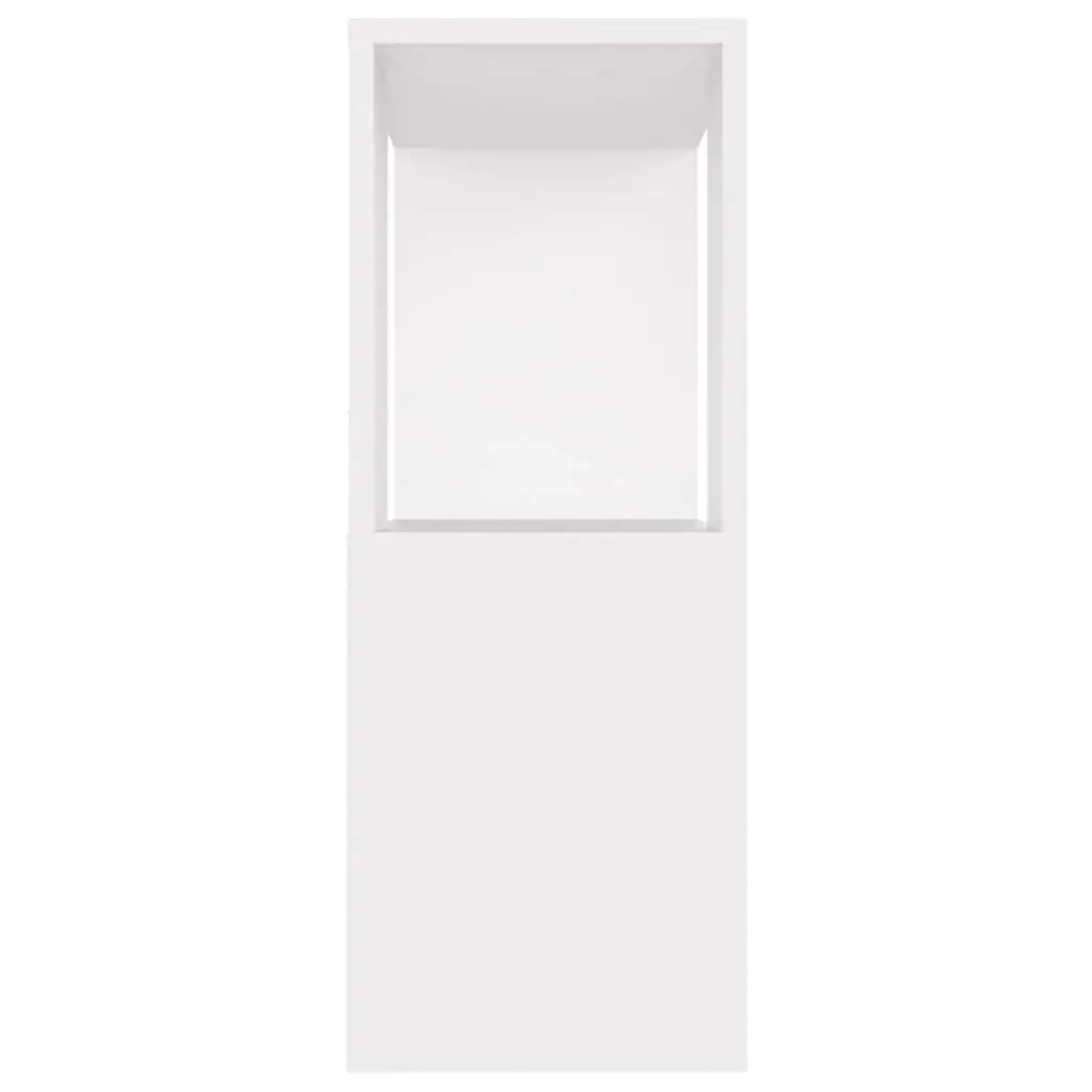 White TV Cabinet with Open Compartment Storage