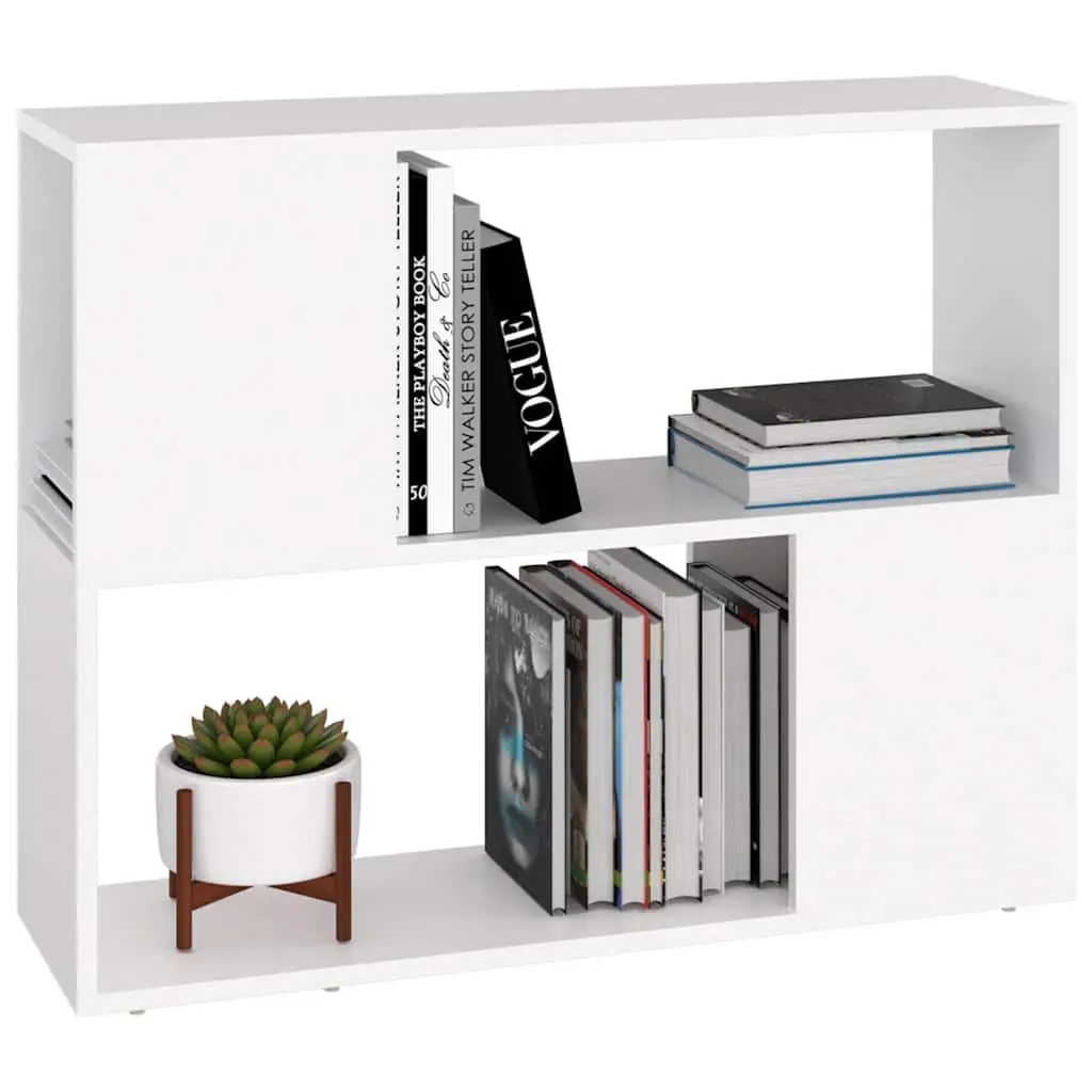 White TV Cabinet with Open Compartment Storage
