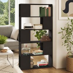 Grey Book Cabinet Room Divider with Ample Storage
