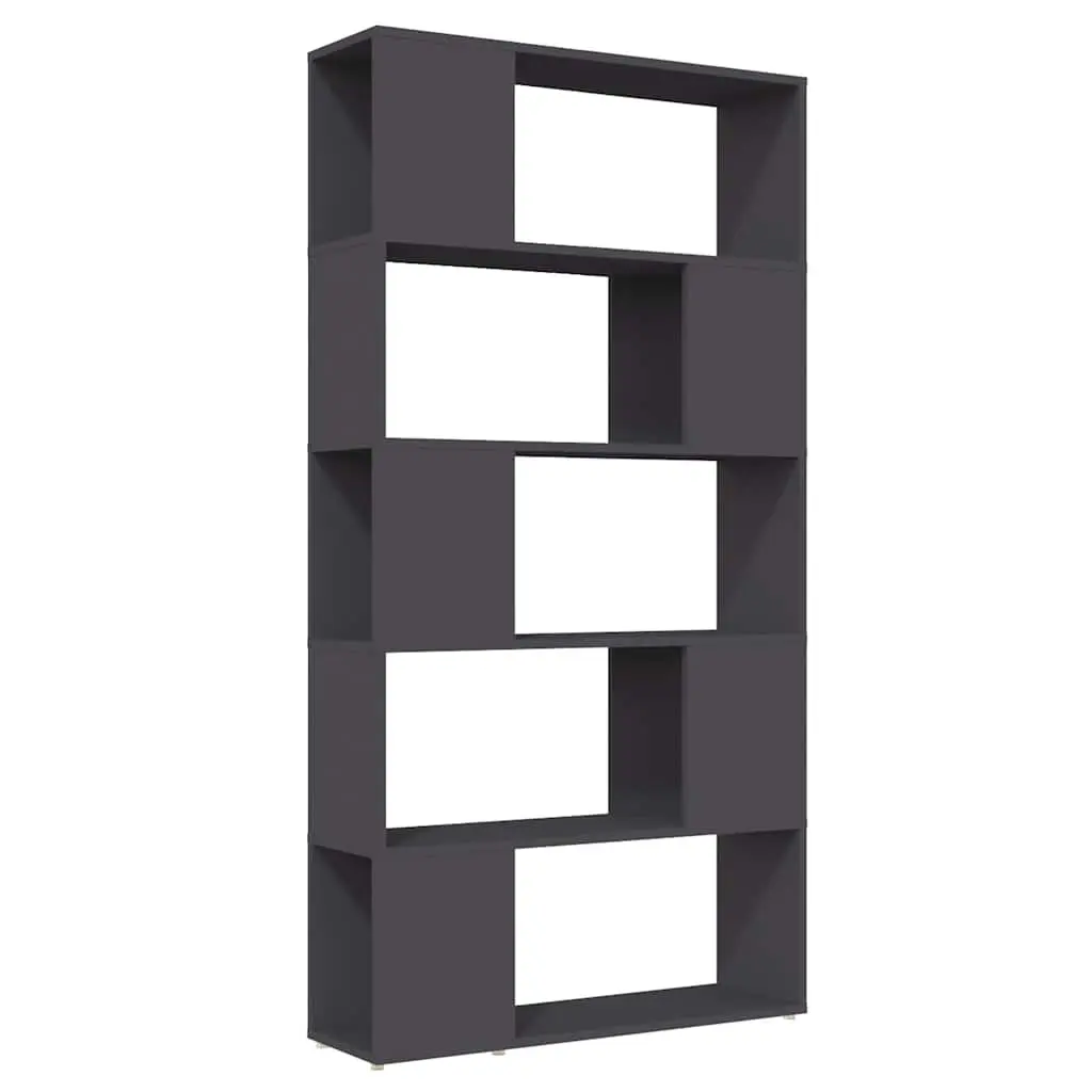 Book Cabinet Engineered Wood 80x24x155cm Grey Room Divider Storage Shelf