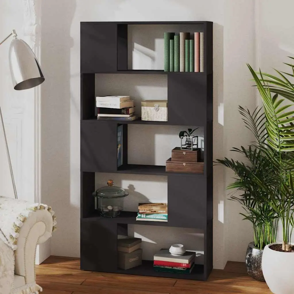 Book Cabinet Engineered Wood 80x24x155cm Grey Room Divider Storage Shelf