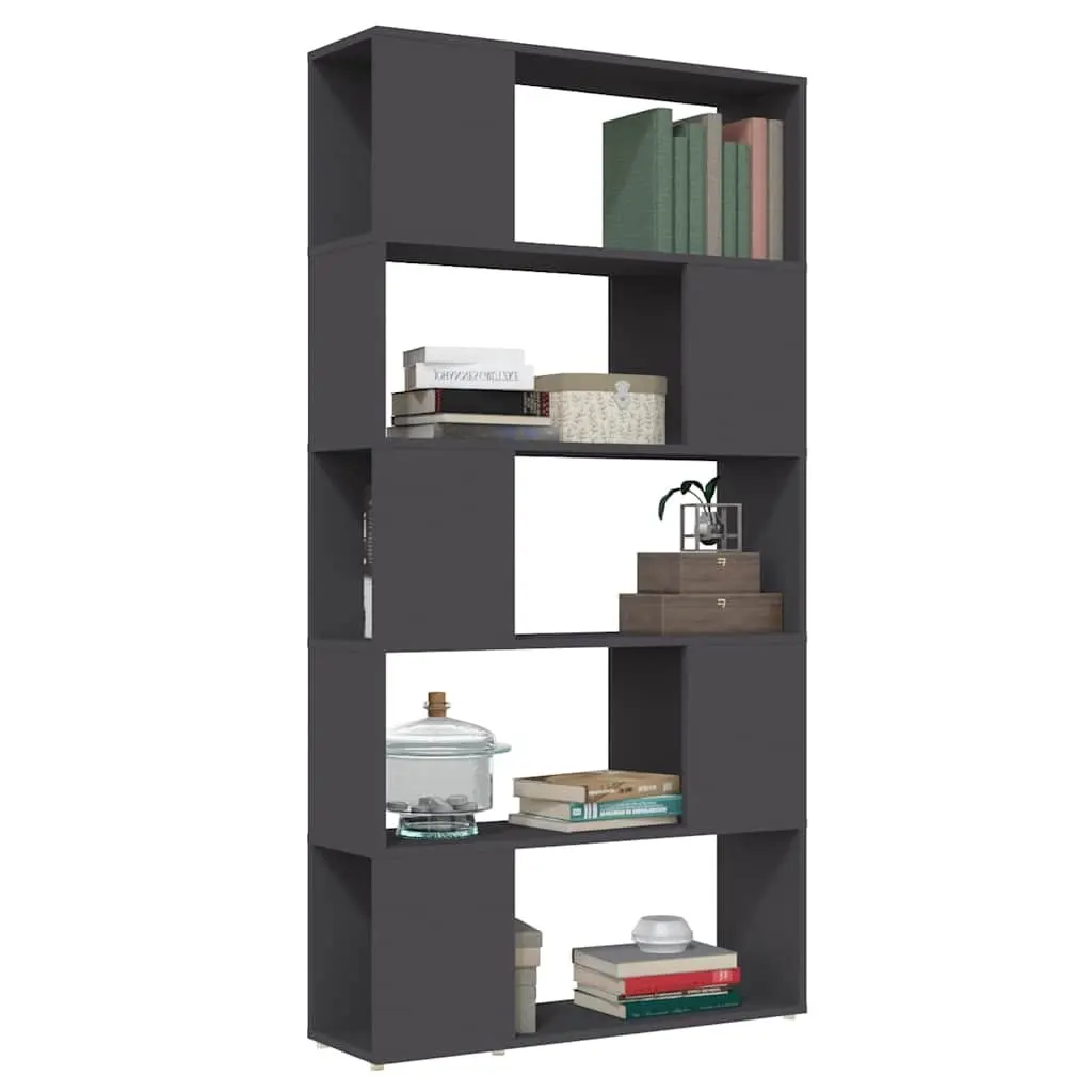 Book Cabinet Engineered Wood 80x24x155cm Grey Room Divider Storage Shelf