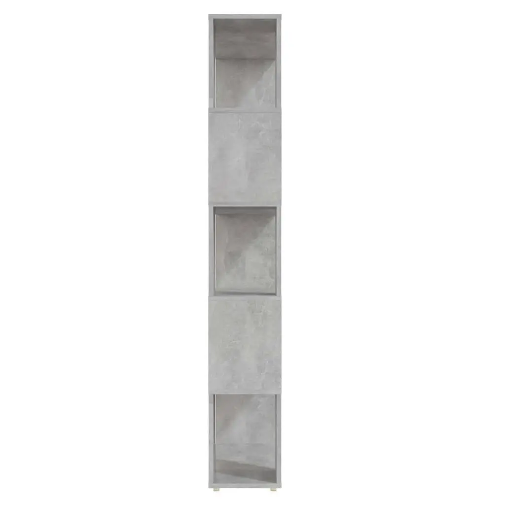 Book Cabinet Engineered Wood 80W x 24D x 155H cm Concrete Grey Room Divider Shelving Unit Storage