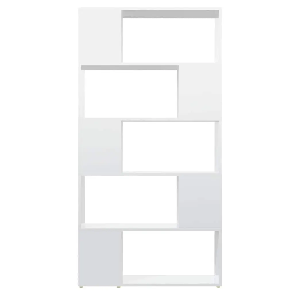 White Book Cabinet Room Divider with 5 Compartments
