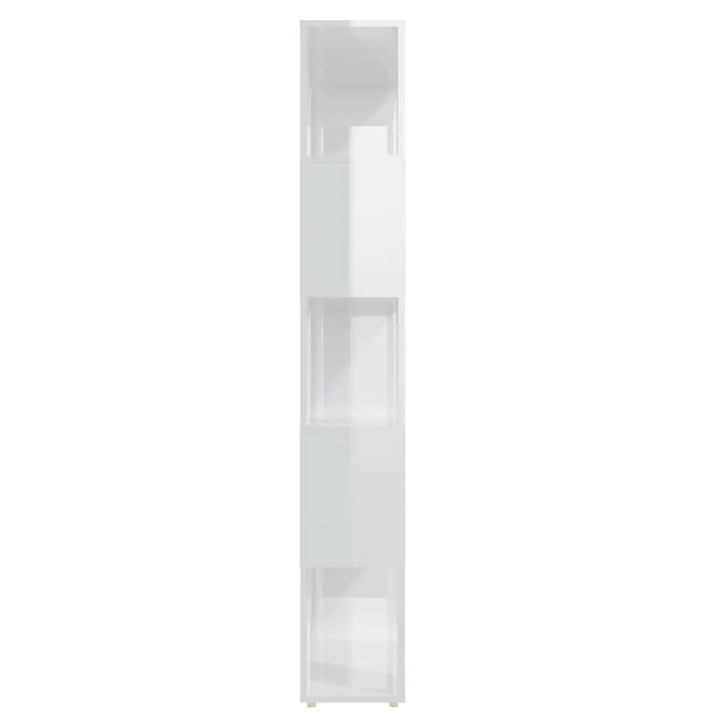 White Book Cabinet Room Divider with 5 Compartments