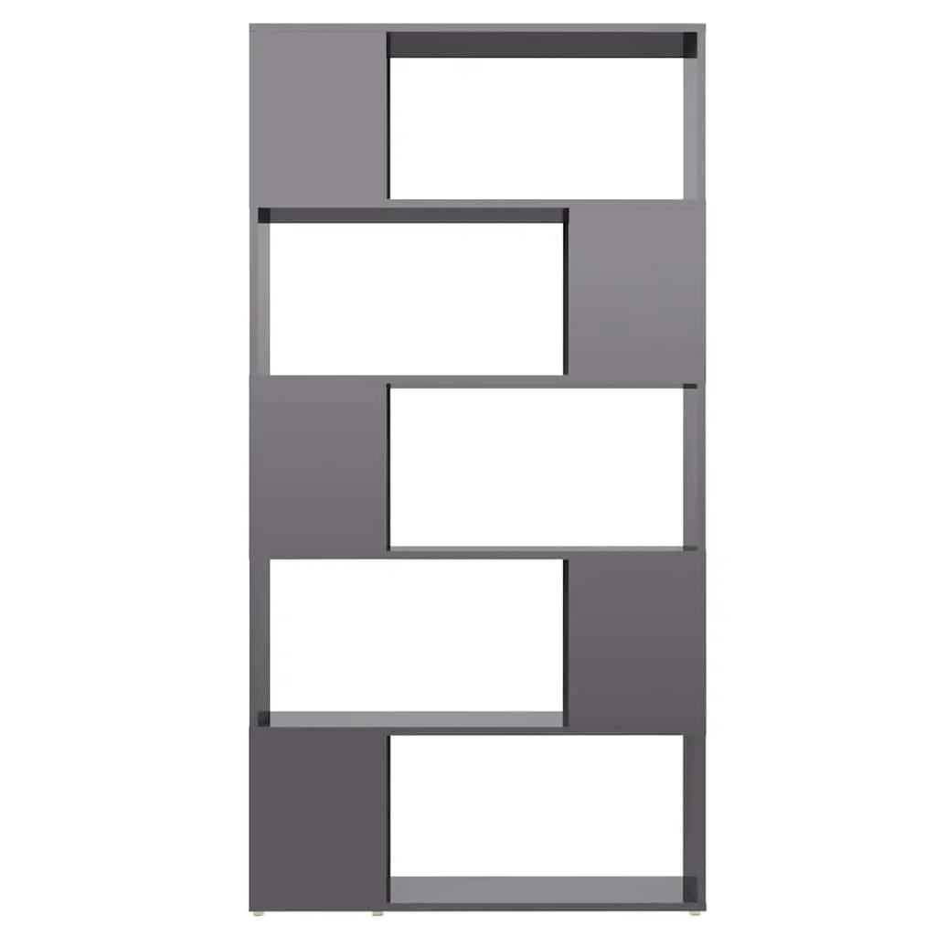 Bookcase Engineered Wood 80x24x155cm High Gloss Grey Room Divider