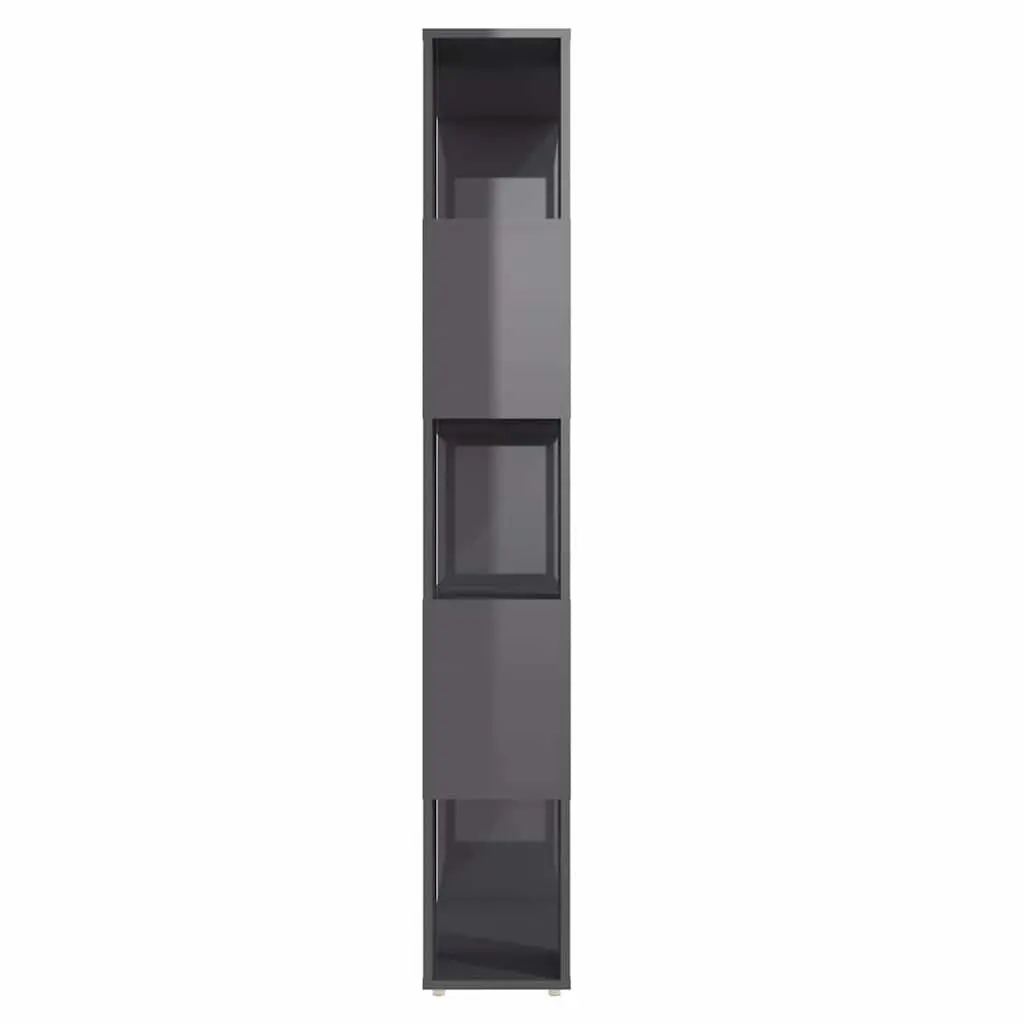 Bookcase Engineered Wood 80x24x155cm High Gloss Grey Room Divider