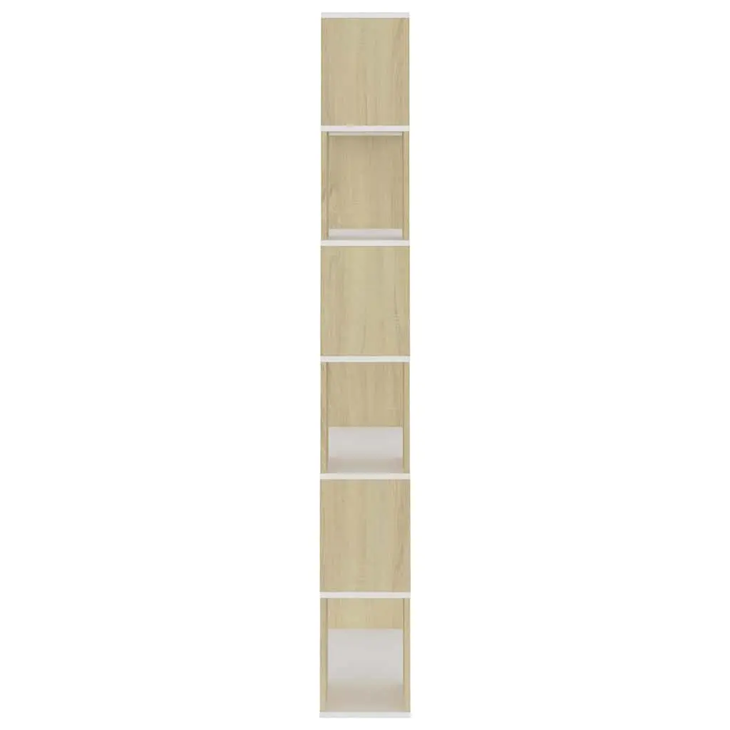 Beige Book Cabinet Room Divider with 6 Compartments