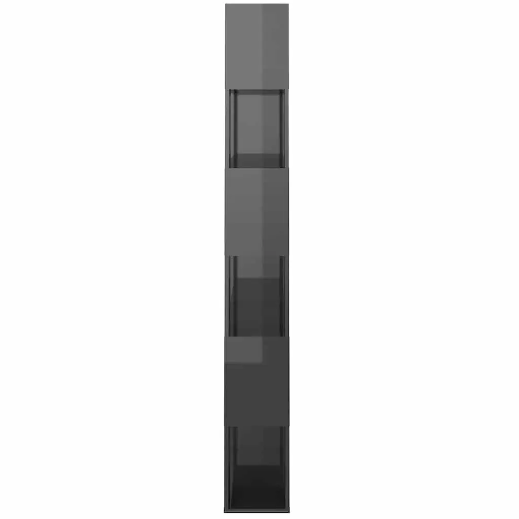Grey Book Cabinet Room Divider with 6 Compartments