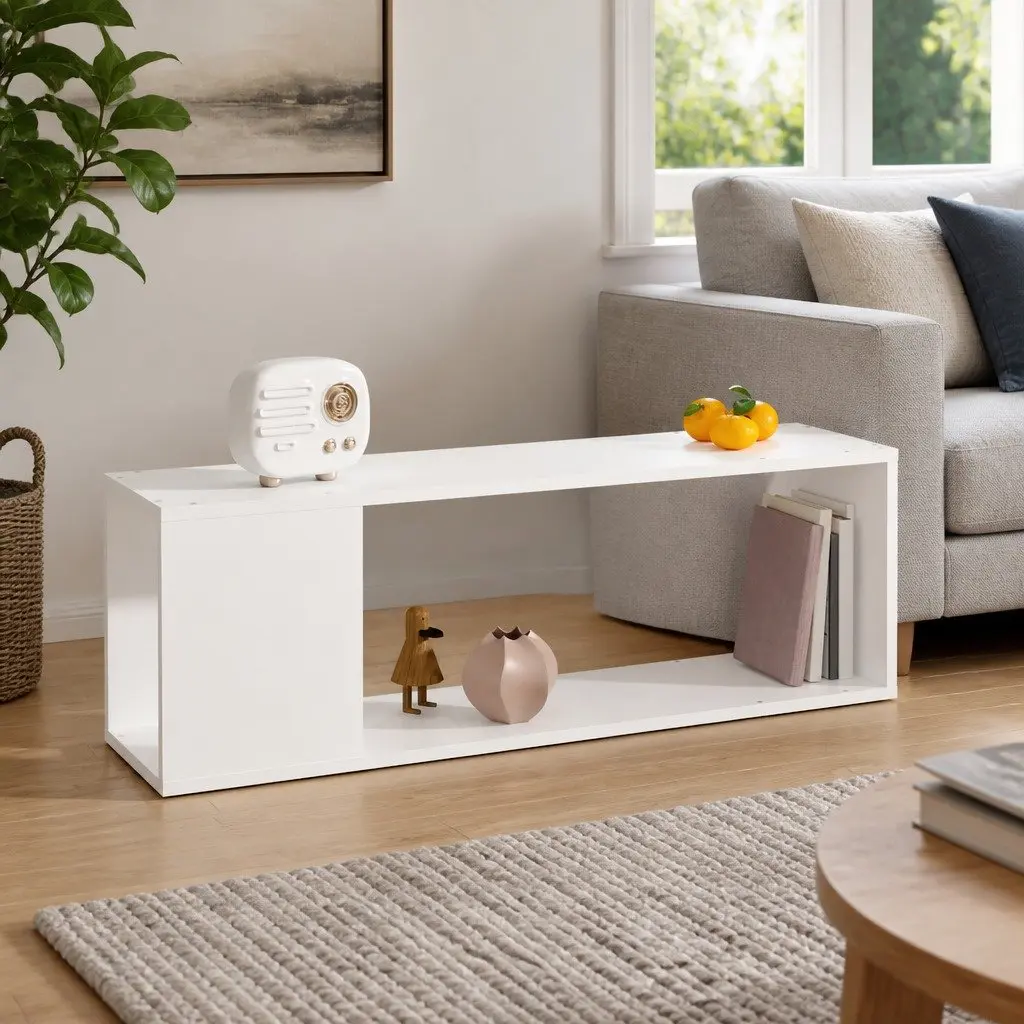 TV Cabinet Engineered Wood 100x24x32cm White