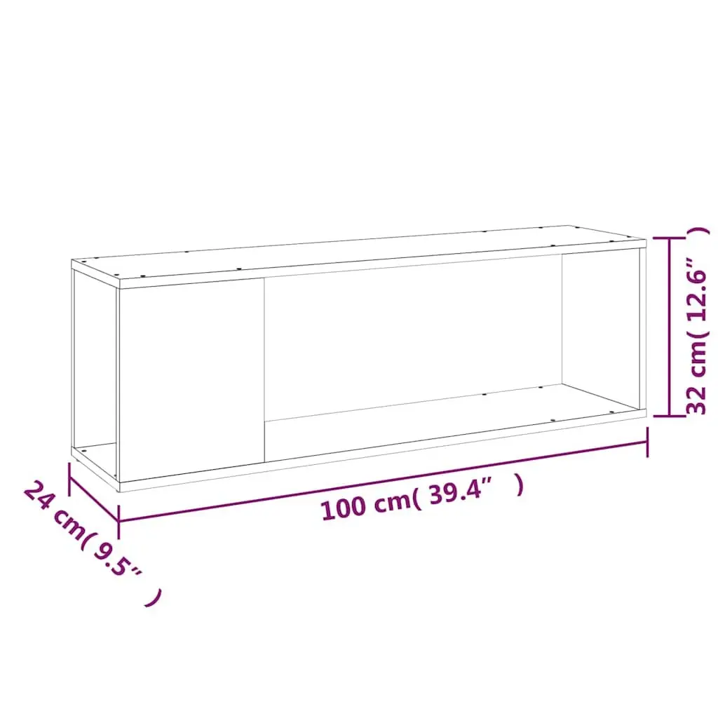 TV Cabinet Engineered Wood 100x24x32cm White