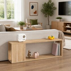 Brown Engineered Wood TV Cabinet with 2 Spacious Shelves