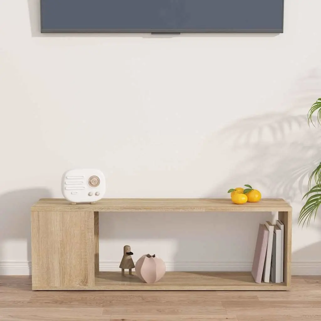Brown Engineered Wood TV Cabinet with 2 Spacious Shelves