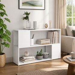 Stylish White Engineered Wood Book Cabinet with Shelves