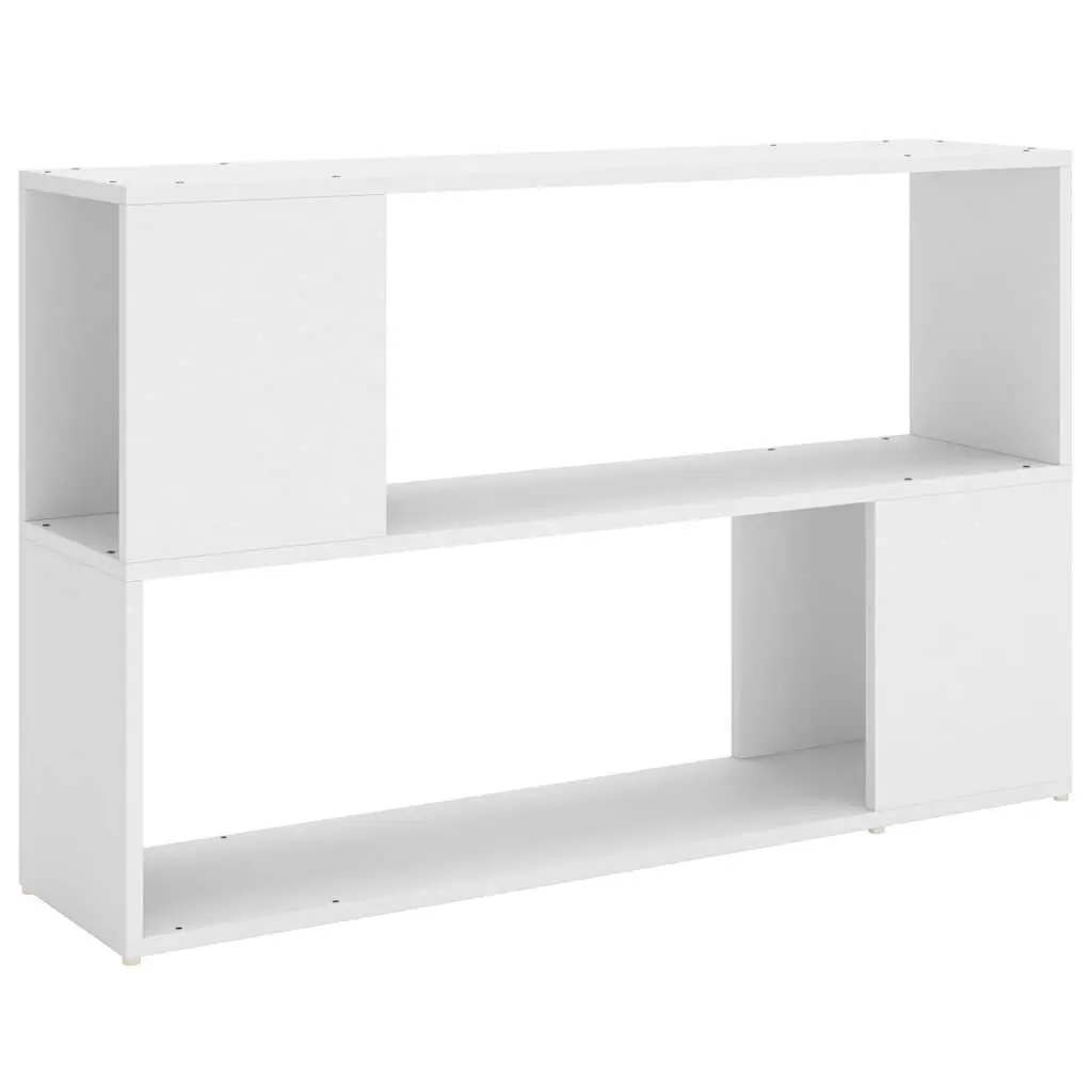 White Engineered Wood Book Cabinet with Shelves