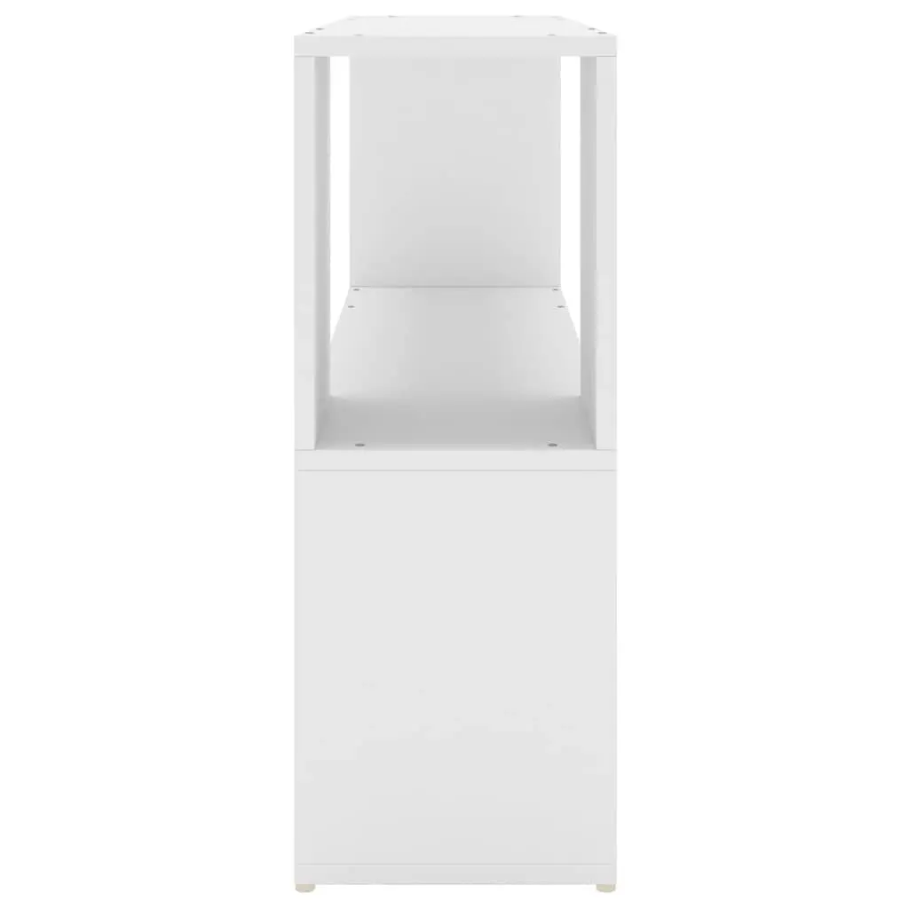 White Engineered Wood Book Cabinet with Shelves