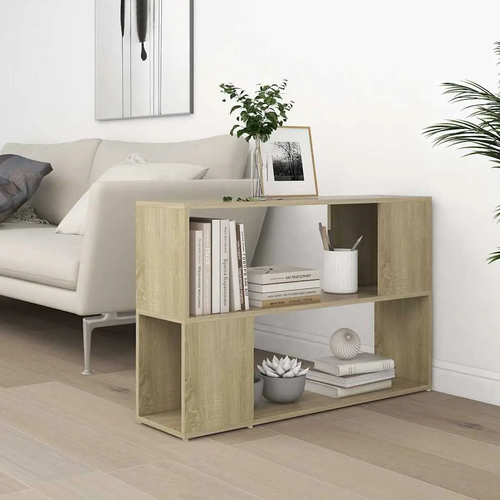 Sonoma Oak Open Shelving Book Cabinet Storage Unit