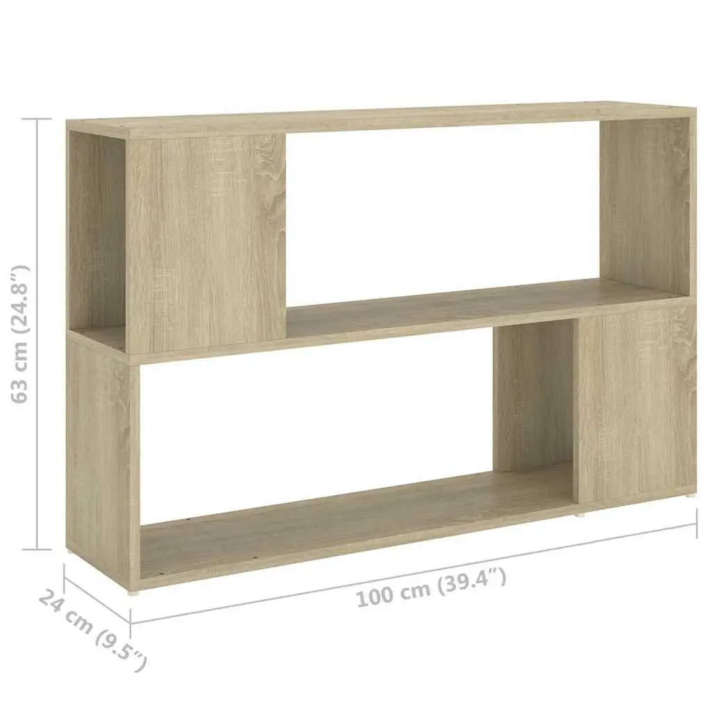 Sonoma Oak Open Shelving Book Cabinet Storage Unit