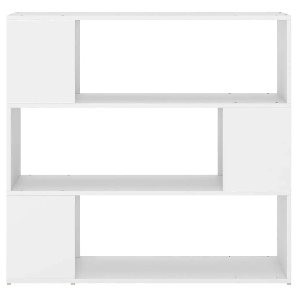 White Room Divider Bookshelf with 3 Compartments