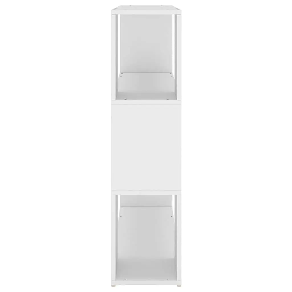 White Room Divider Bookshelf with 3 Compartments