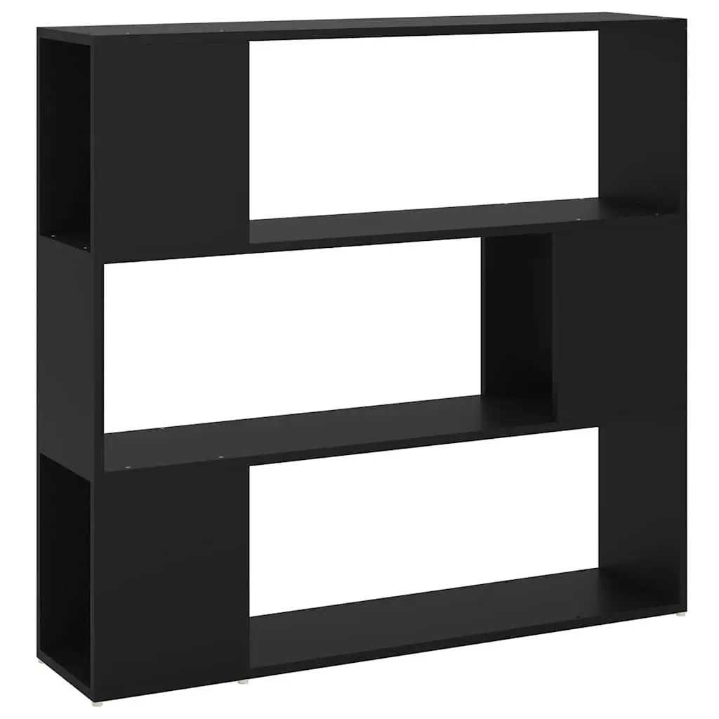 Black Bookcase Organizer with Room Dividing Functionality