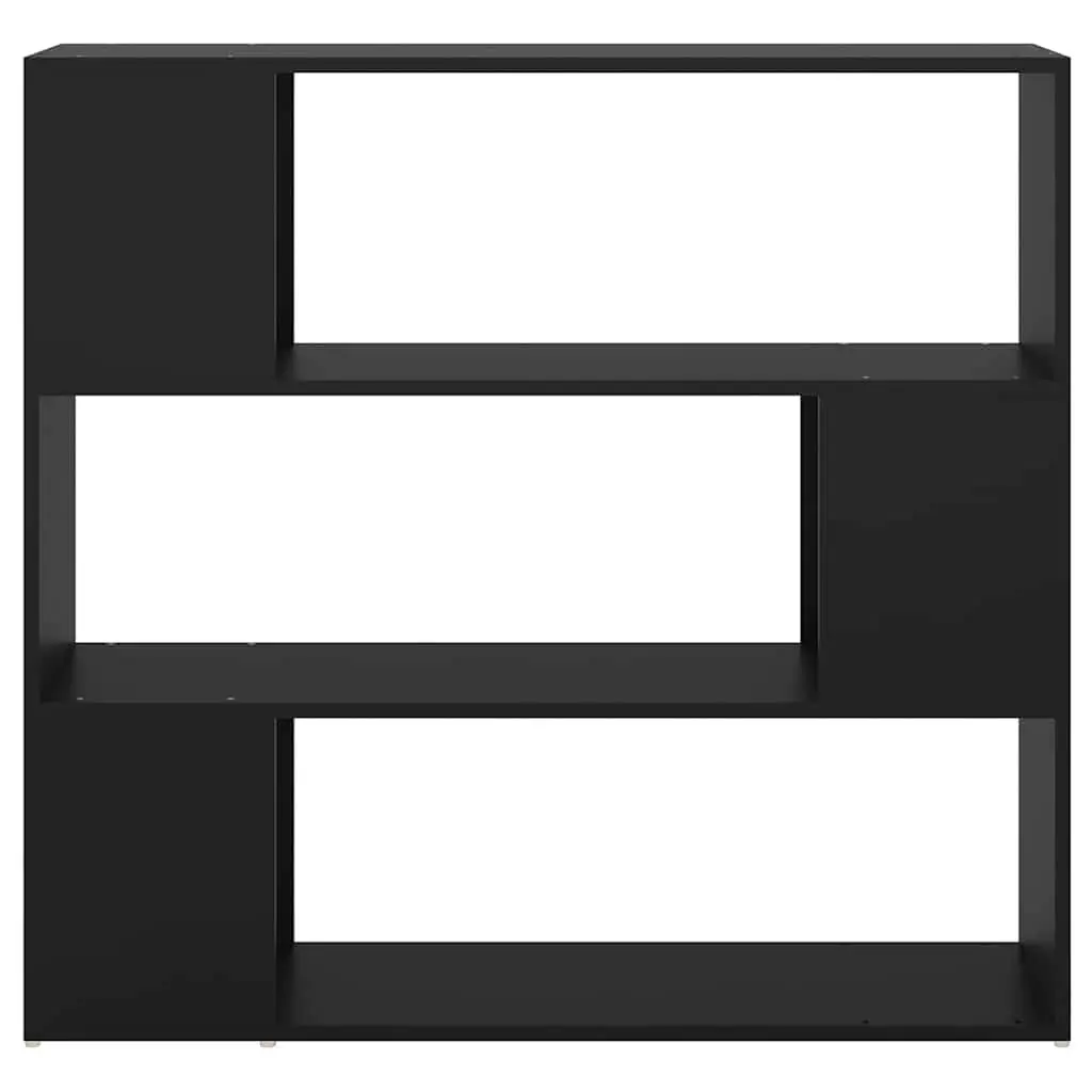 Black Bookcase Organizer with Room Dividing Functionality