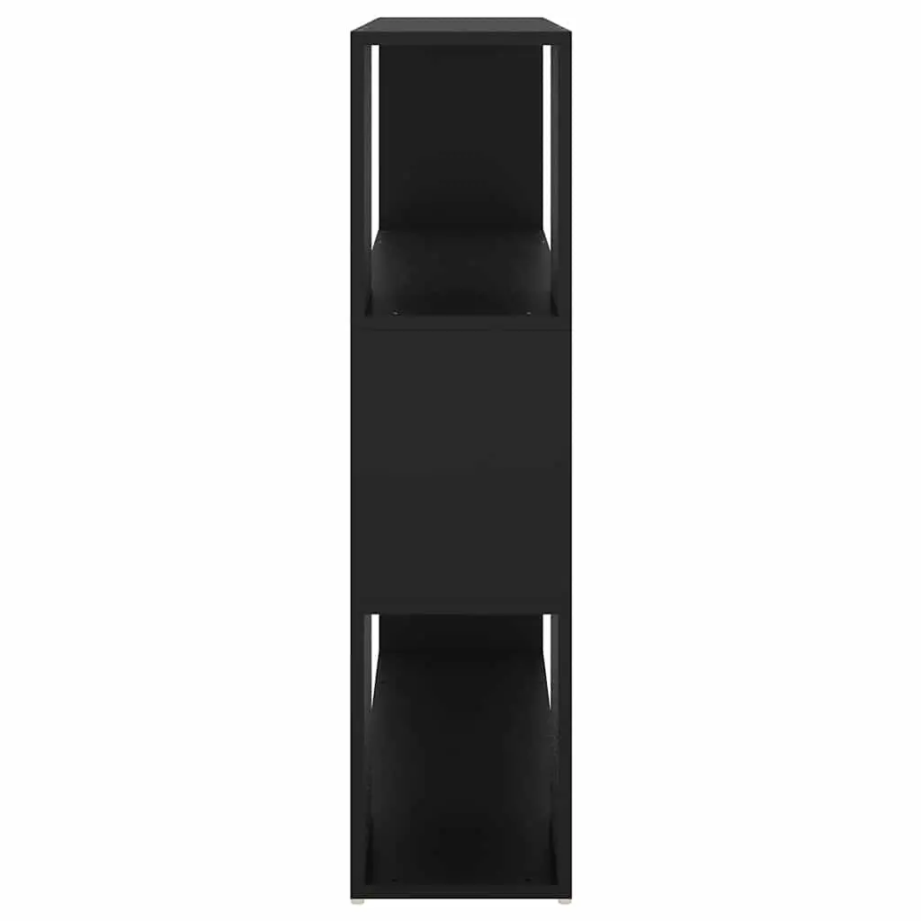 Black Bookcase Organizer with Room Dividing Functionality