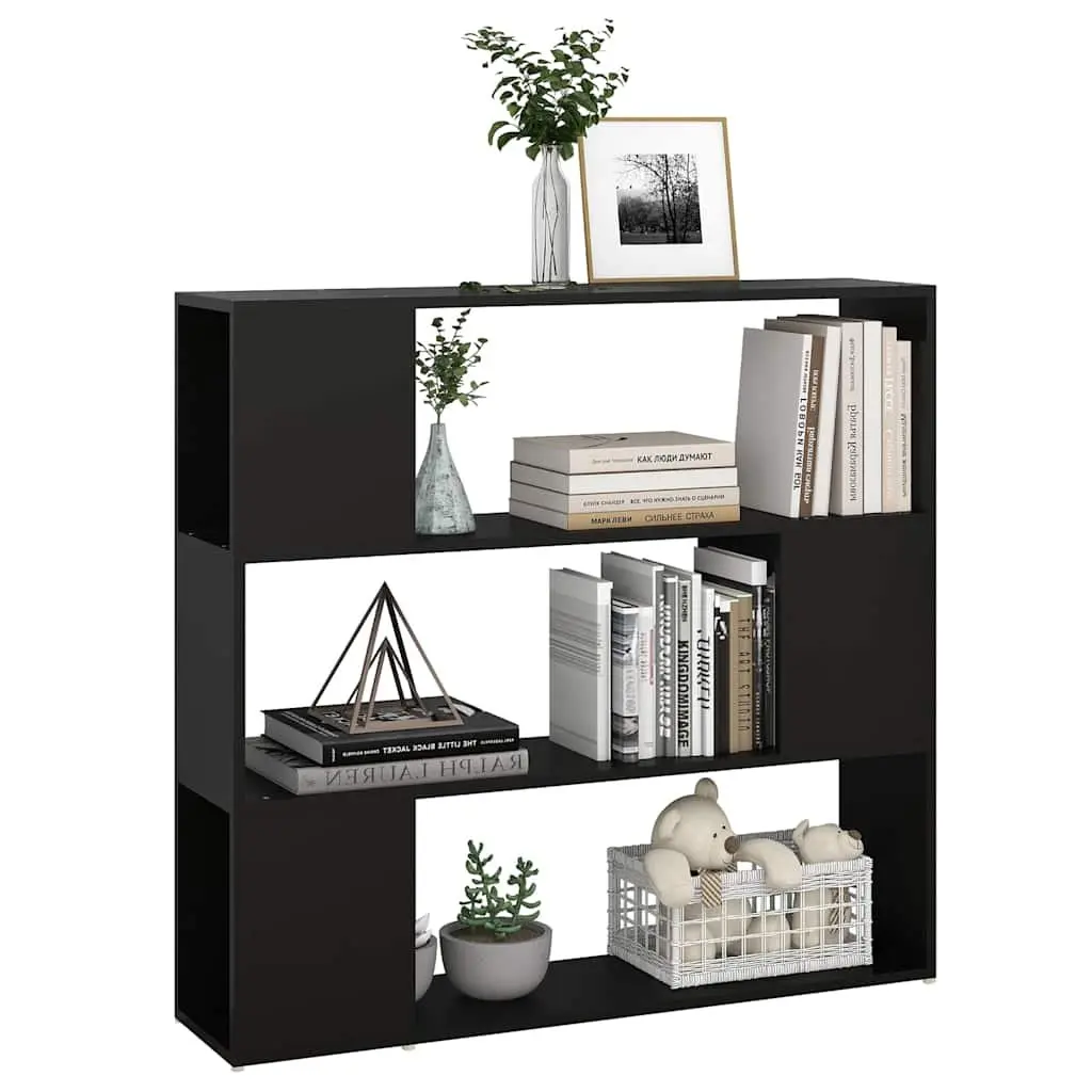 Black Bookcase Organizer with Room Dividing Functionality