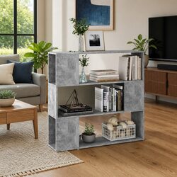 Stylish Grey Storage Book Cabinet and Room Divider