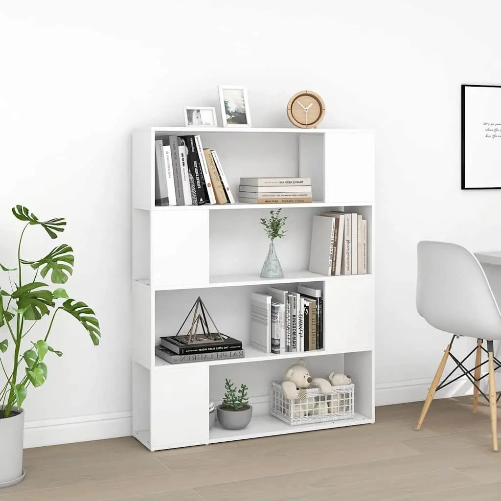 White Book Cabinet with 4 Compartments